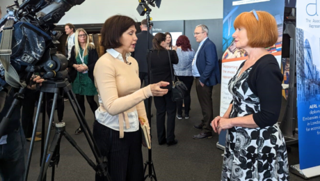Sara Williams being interviewed at the BCC Global Annual Conference
