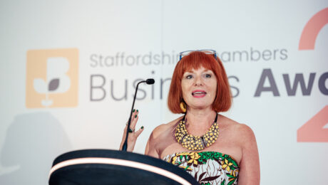 Sara Williams, Chief Executive Officer at Staffordshire Chambers, speaking at Staffordshire Chambers Business Awards
