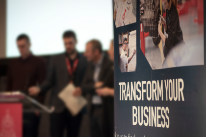 Transform your business stand with People standing behind