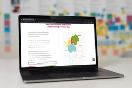 Stoke-on-Trent and Staffordshire Local Skills Improvement Plan on a Laptop