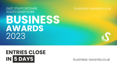 East Staffordshire and South Derbyshire Business Awards graphic 5 days to go