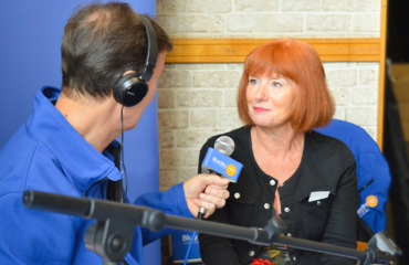 Staffordshire Chambers Chief Executive, Sara Williams, talking to Blue Sky Radio at the Let's Do Business Expo