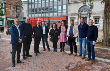 Stafford Chamber of Commerce Board members stood in Stafford town centre