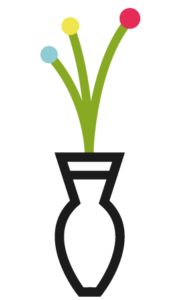 Icon that looks like a flower pot with flowers