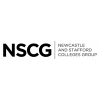 Newcastle and Stafford Colleges Group logo in black and white