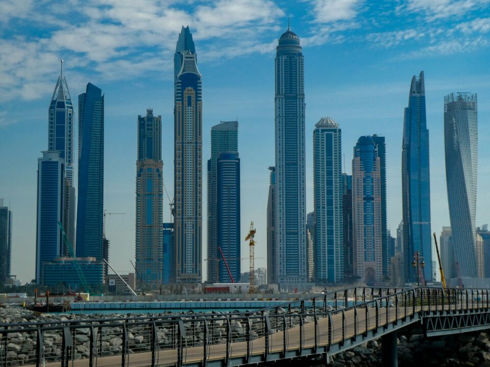 Picture of 12 skyscrapers in the United Arab Emirates.