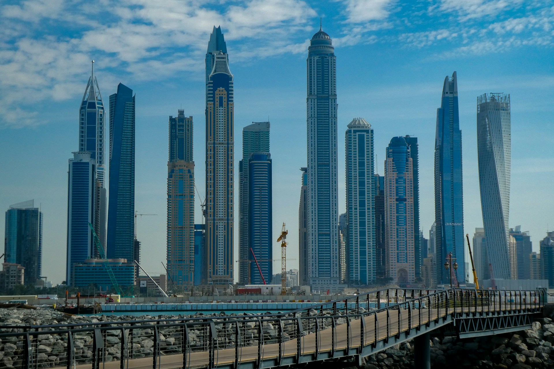 Picture of 12 skyscrapers in the United Arab Emirates.