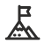 Black icon of a flag on top of a mountain