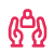 Red Icon of two hands and a person in between