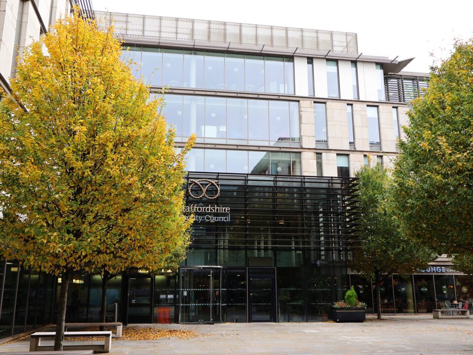 Front of the Staffordshire County Council building where the Stafford Chamber Members Lounge is based